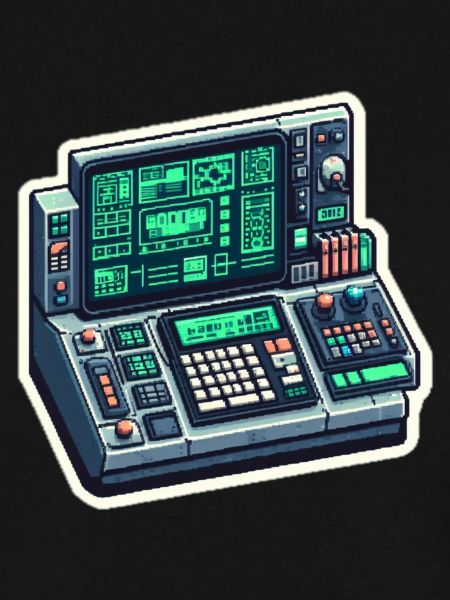 Retro Computer Console Neon