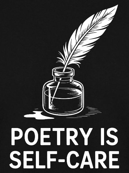 Poesie-Selbstfürsorge-Federdesign