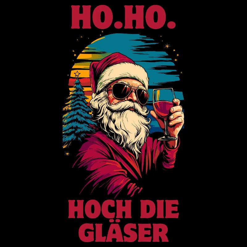 Weihnachtsmann Wein lustiger Spruch