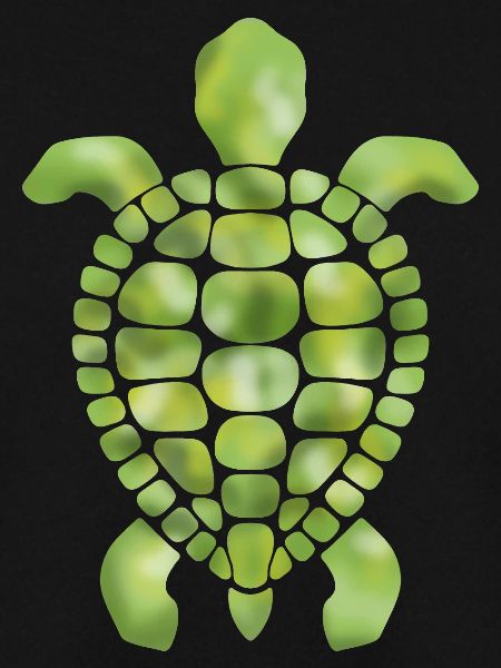 Green turtle mosaic pattern