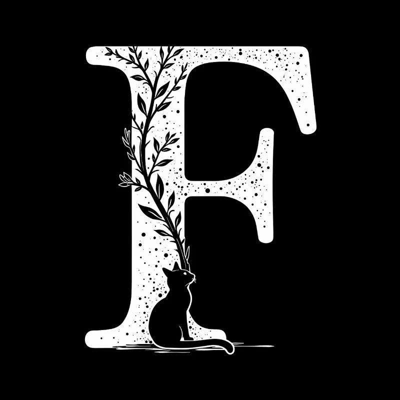 Buchstabe F mit Katze