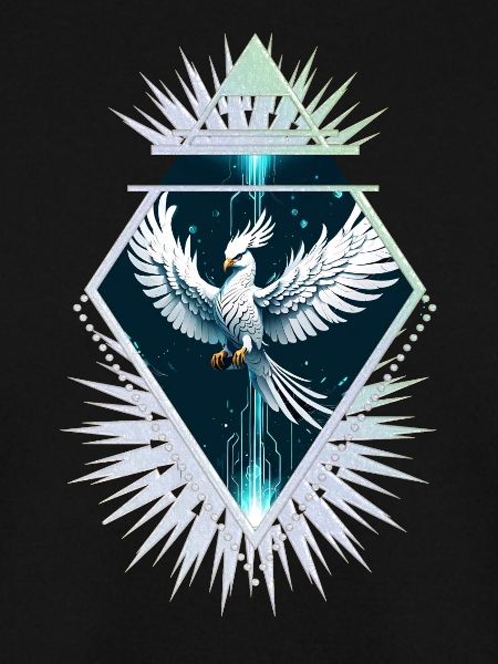 Wonderful white fantasy phoenix.