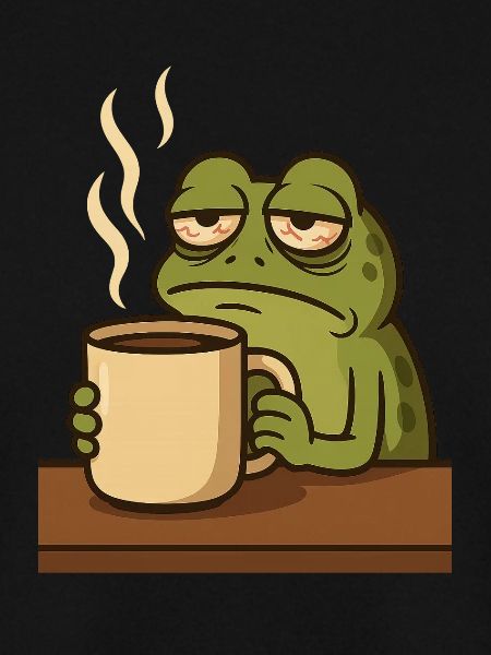 Frosch mit Kaffee