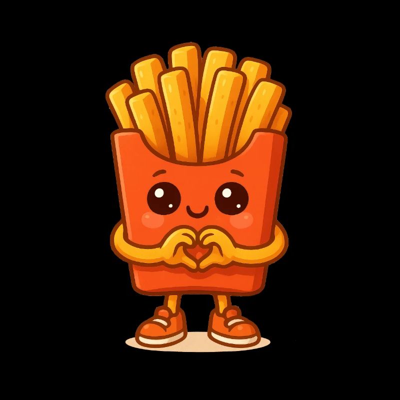 Kawaii Pommes Herz-Charakter