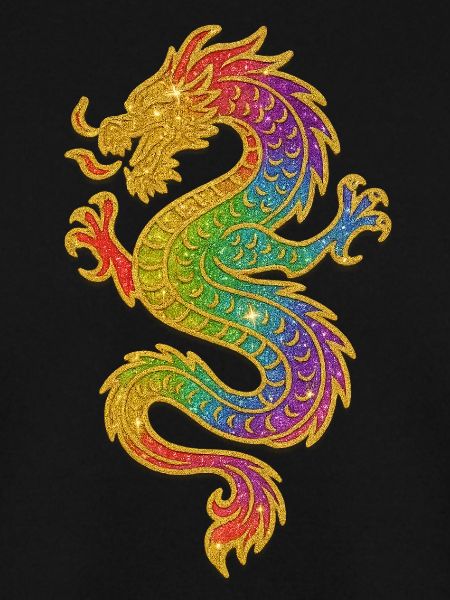 Goldener Regenbogen Drache