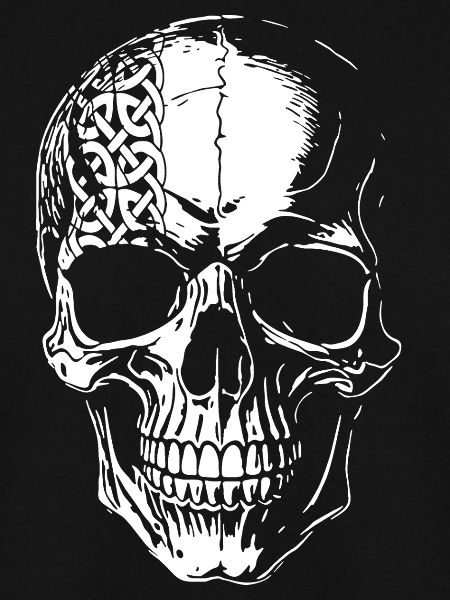 Totenkopf mit Kelten Tribal
