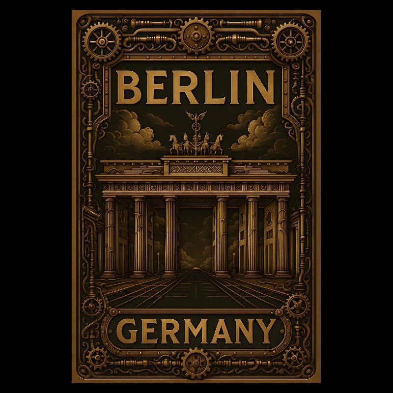 Berlin Germany – Steampunk Bronze Poster