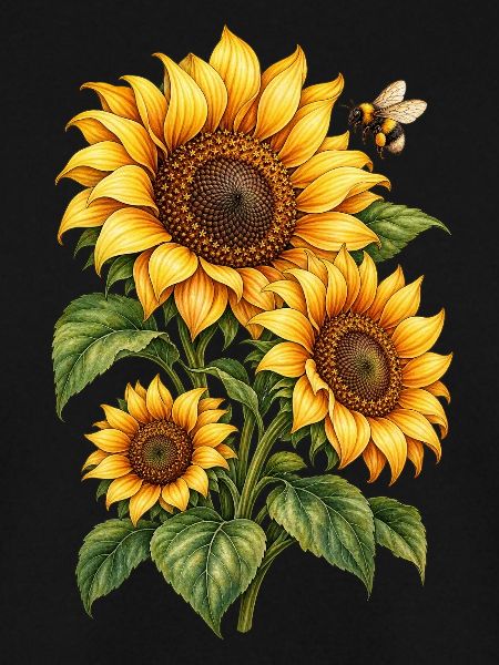 Sonnenblumen mit Hummel Gartenliebe