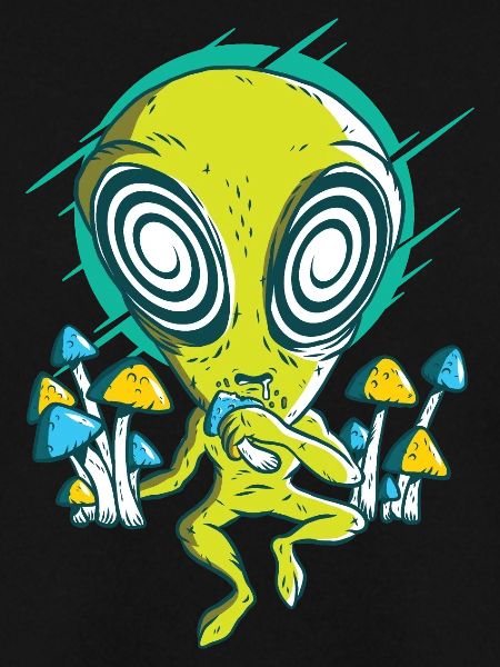 Alien mit Pilzen Hypnose.