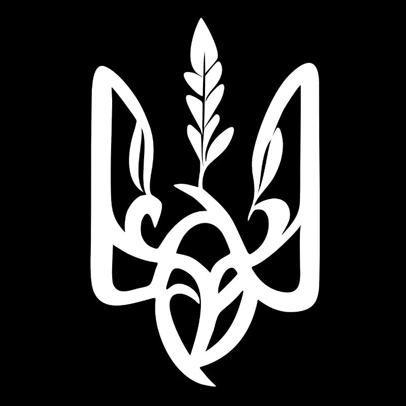 Ukrainian trident, white