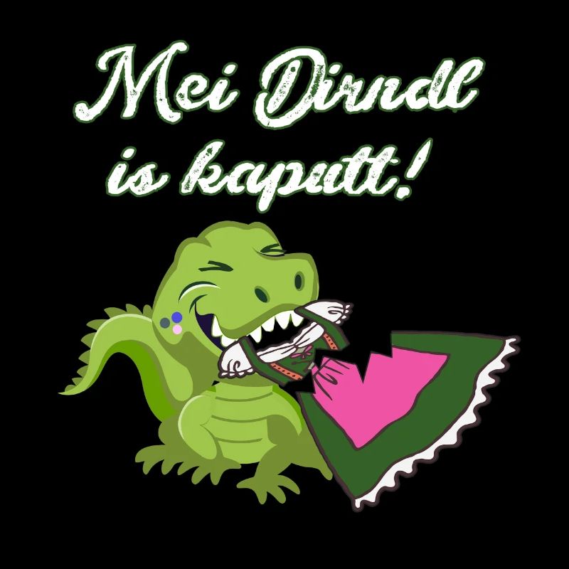 mei dirndl is kaputt,dirndl,dinosaurier, zerissen,