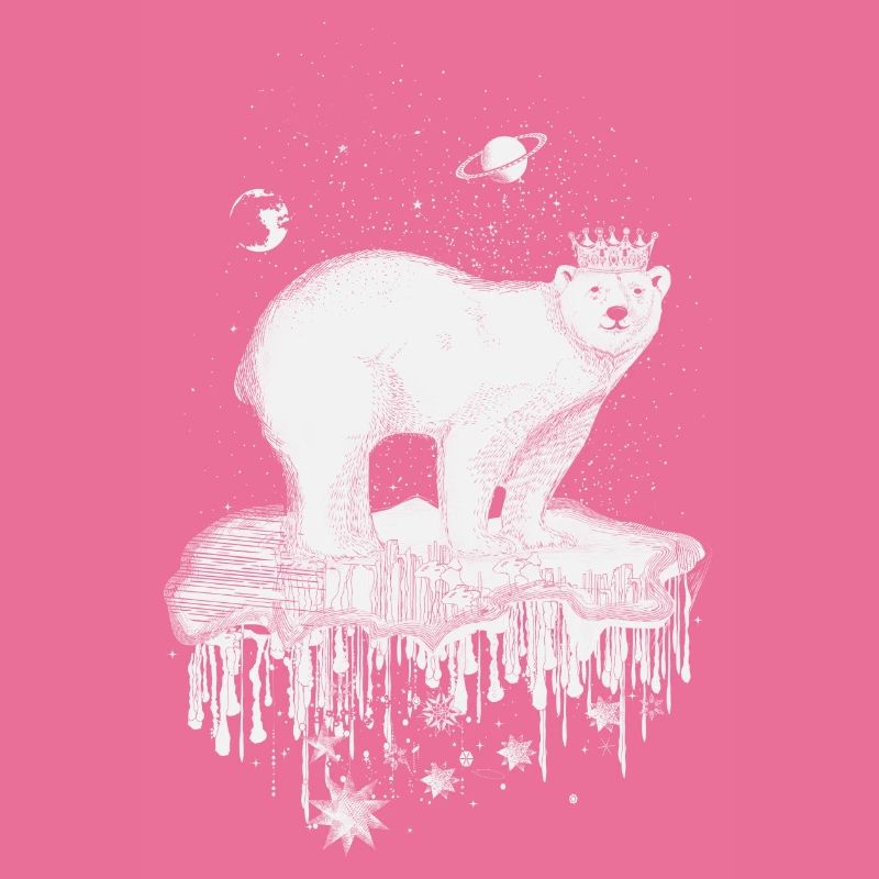 Eisbär mit Krone auf Eisscholle