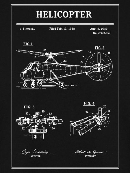 Hubschrauber-Bauplan