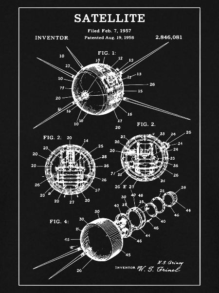 Retro-Satellitenpatent-Blueprint