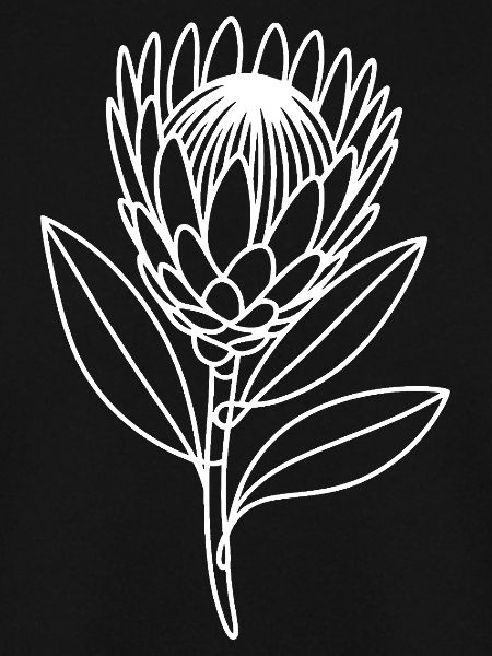 Protea Linen Art Monochrome