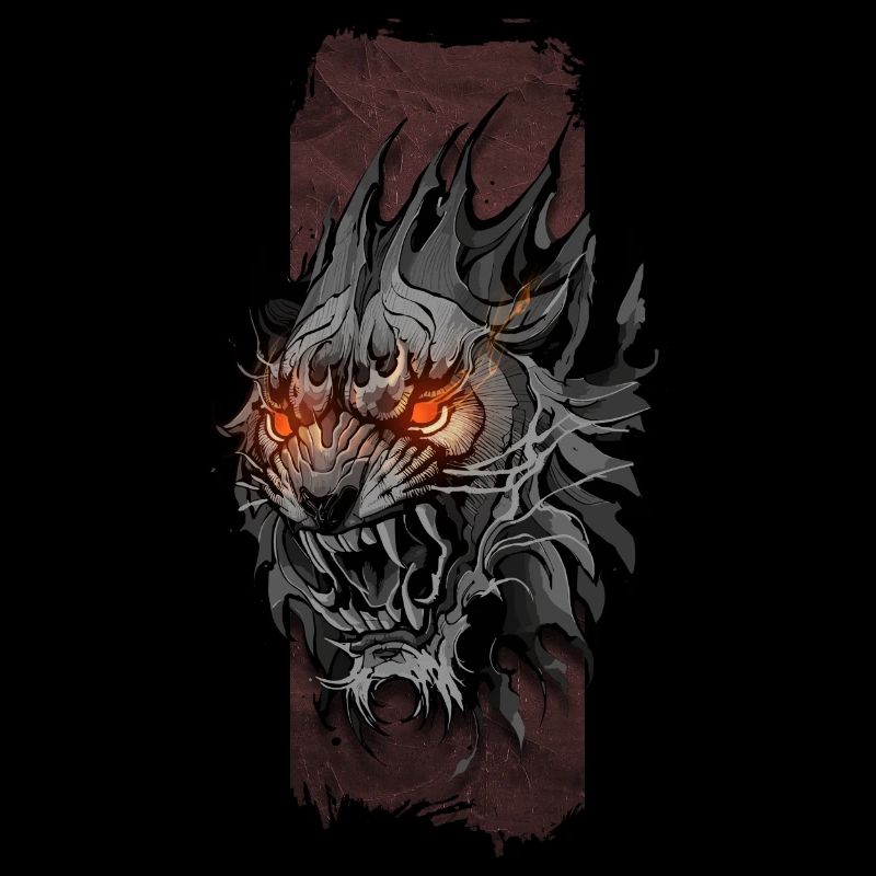 Roi de l’enfer : Regard flamboyant du lion
