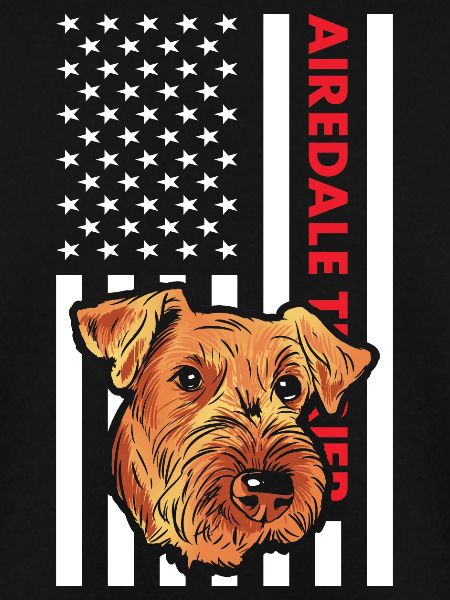 Airedale Terrier Us Flag