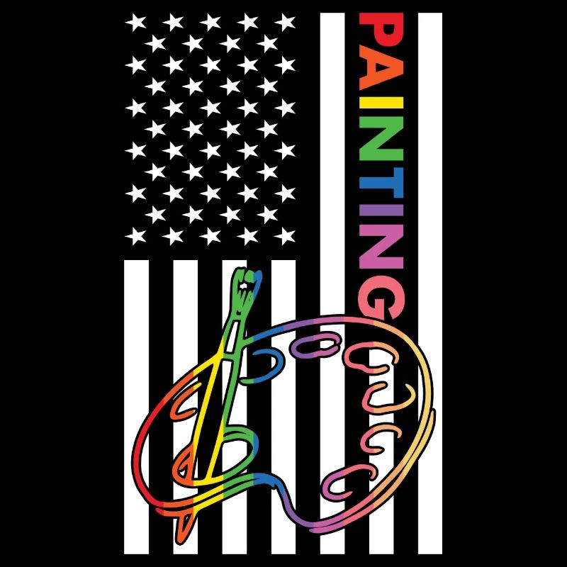 Peintre Us Drapeau Peinture