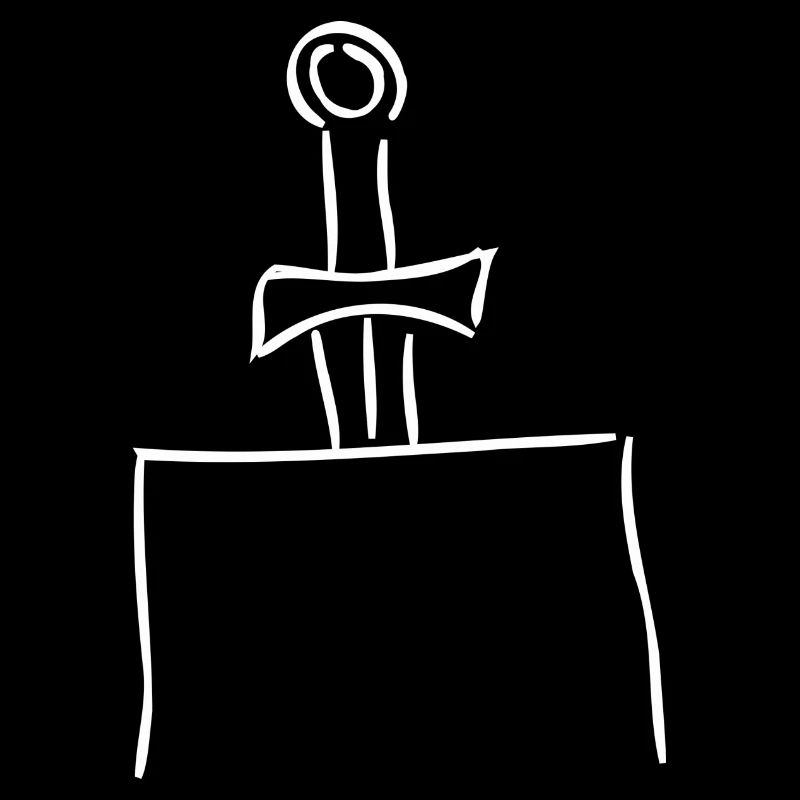 Excalibur, épée, pierre - blanc
