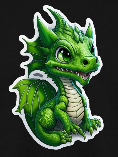 Babydrache, süß, glücklich, lächelnd
