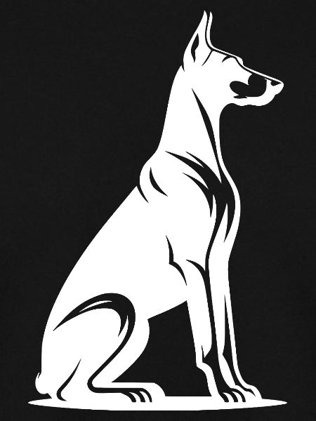 Treuer Dobermann Wachhund Silhouette