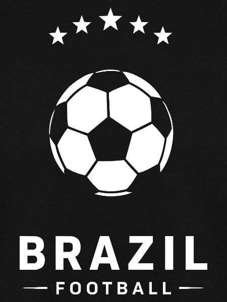 Brasiliens Fußball-Emblem auf Schwarz