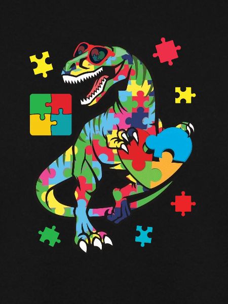 T Rex Dinosaurier-Autismus-Bewusstseins-Puzzleteil
