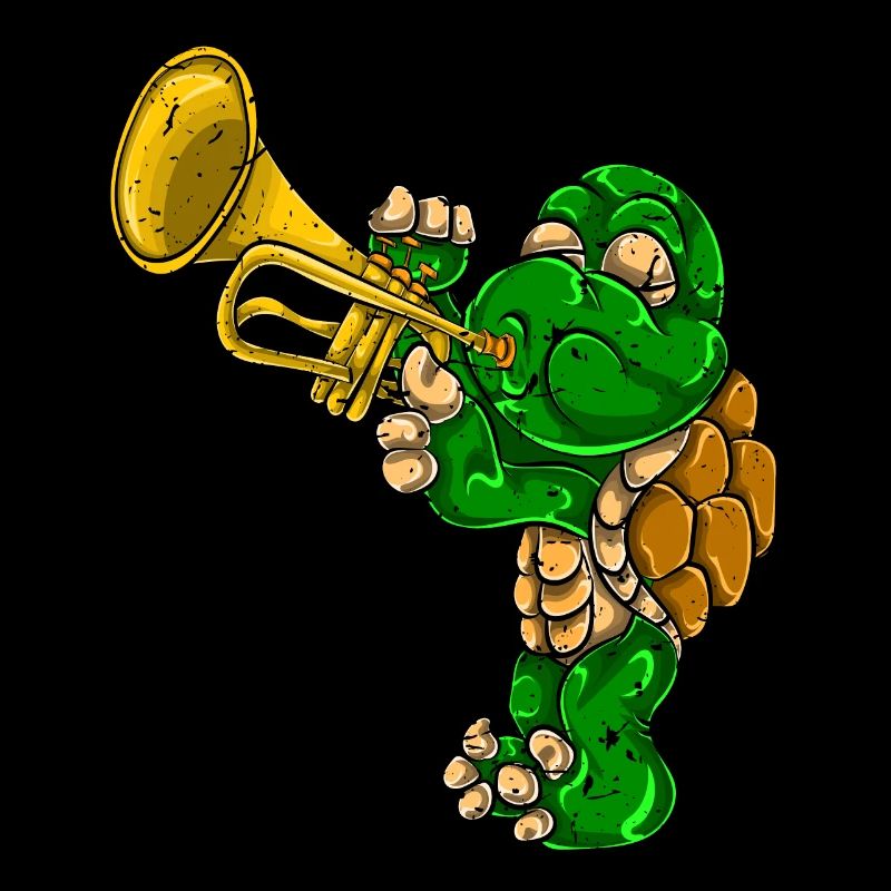 Schildkröte Musiker Trompete