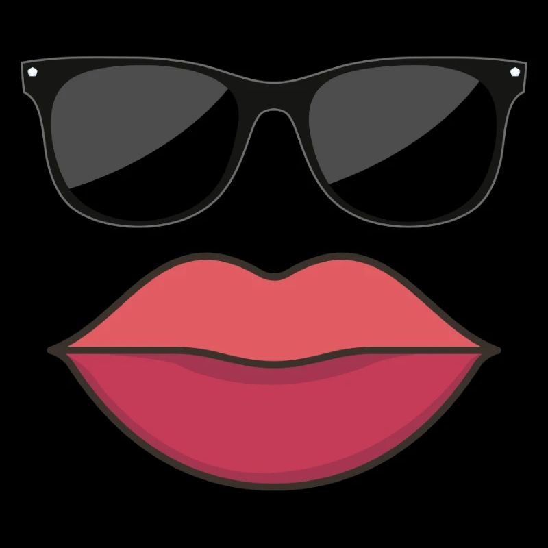 Sonnenbrille und große Lippen