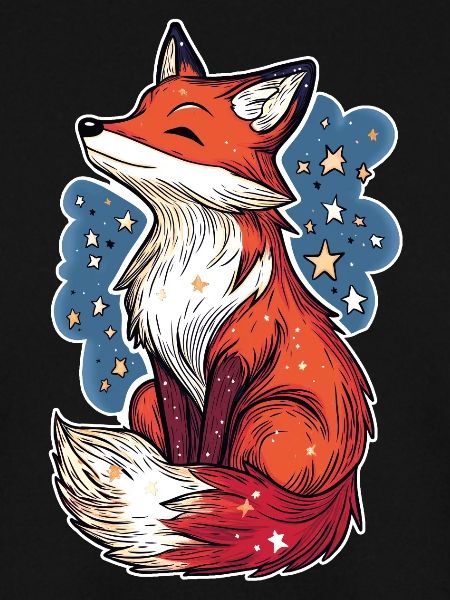 Fuchs und Sternenhimmel