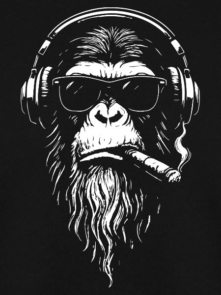 Chill DJ Monkey mit Kopfhörern