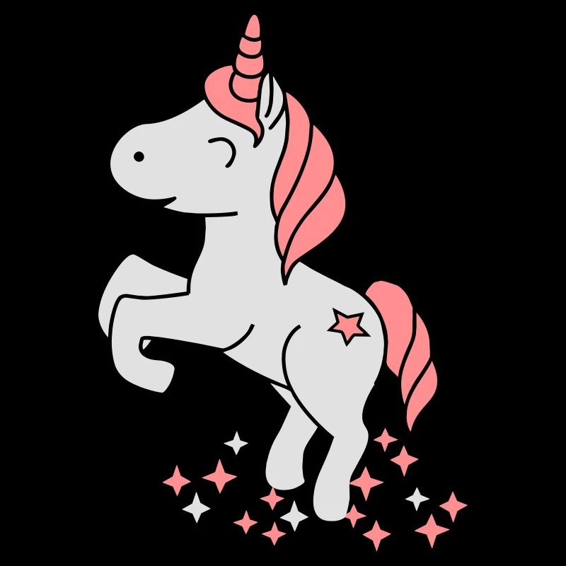 Stehendes Einhorn mit Glitzersternen