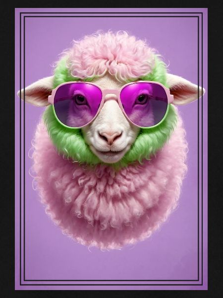 Cute sheep with sunglasses