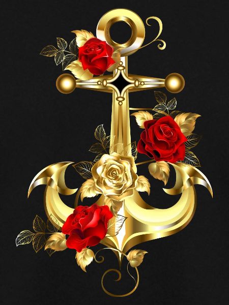 Anker mit Rosen-Maritim