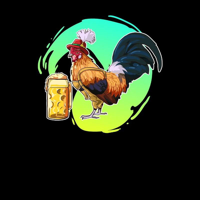 Hahn Bier Bayern Lederhose Geschenk