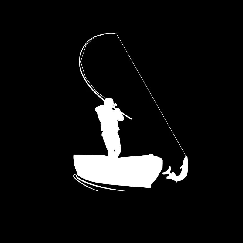 Angler drillt einen Hecht vom Boot weiß
