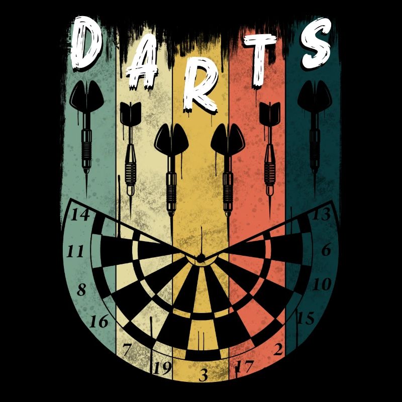 Motifs de fléchettes rétro et jeu de fléchettes vintage 180 fléchettes