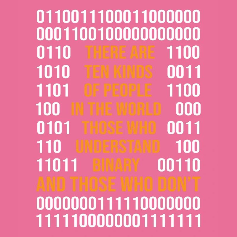 Programmation de code binaire Il existe 10 types de Peop