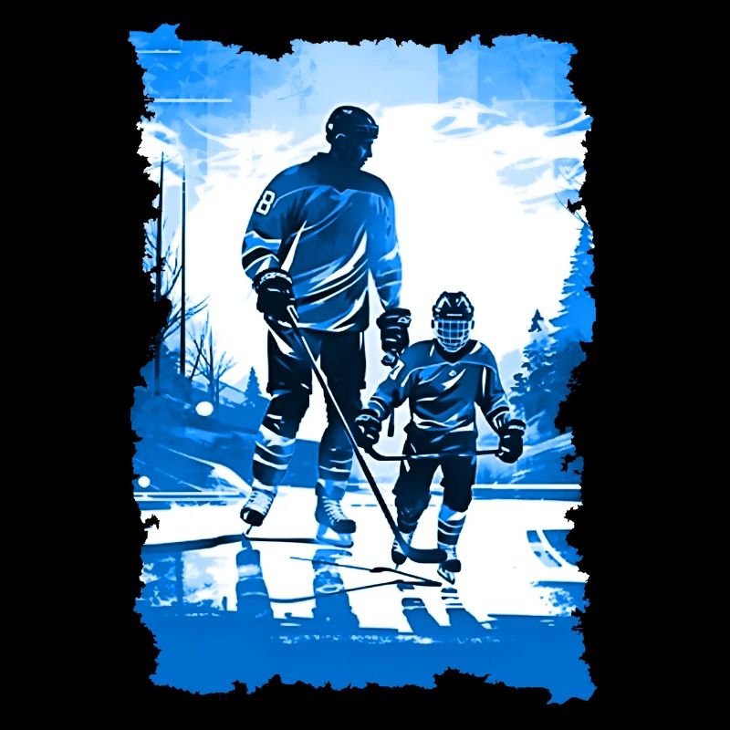 Vater und Sohn Eishockey Vatertags Geschenk