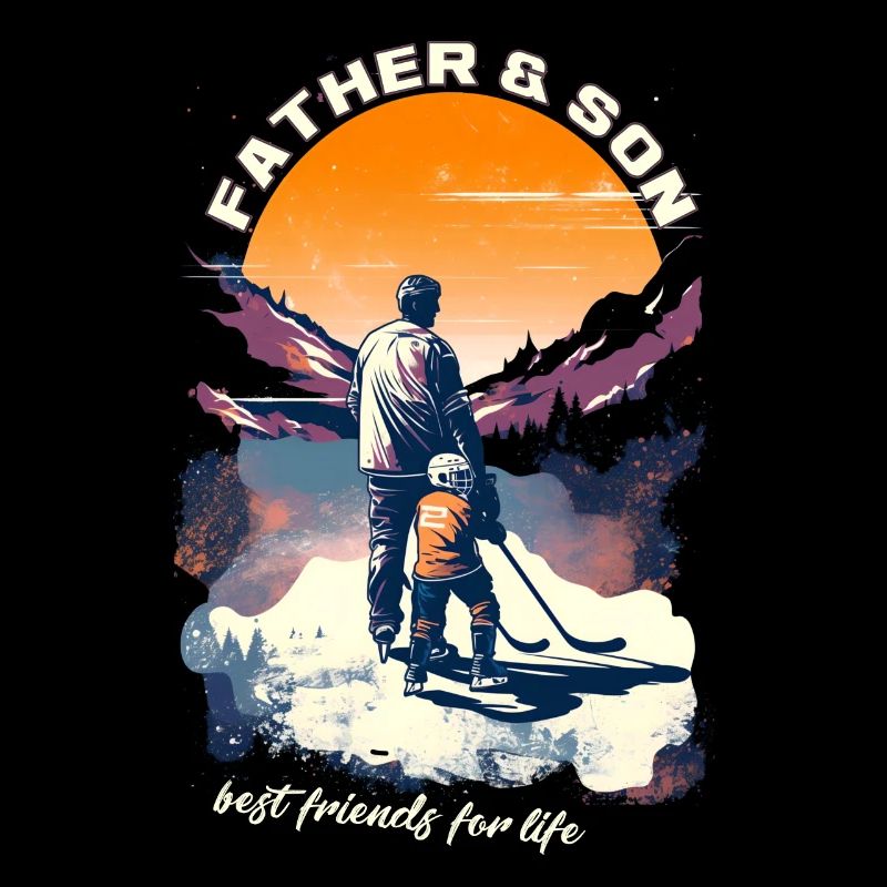 Vater und Sohn Eishockey Vatertags Geschenk