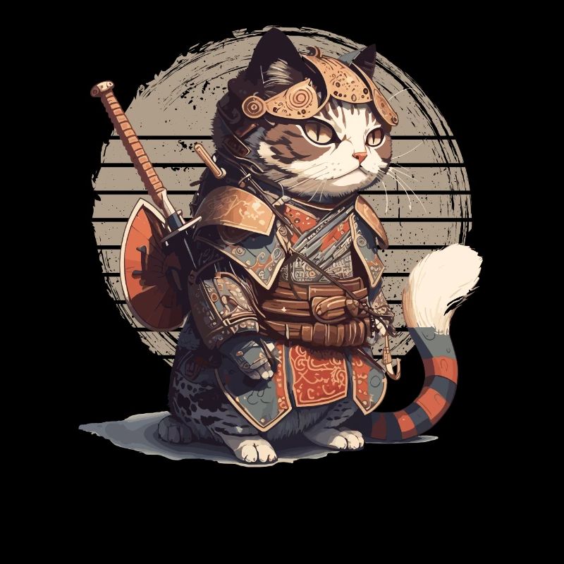 Samurai Katze Kawaii Japanische Ninja Katze