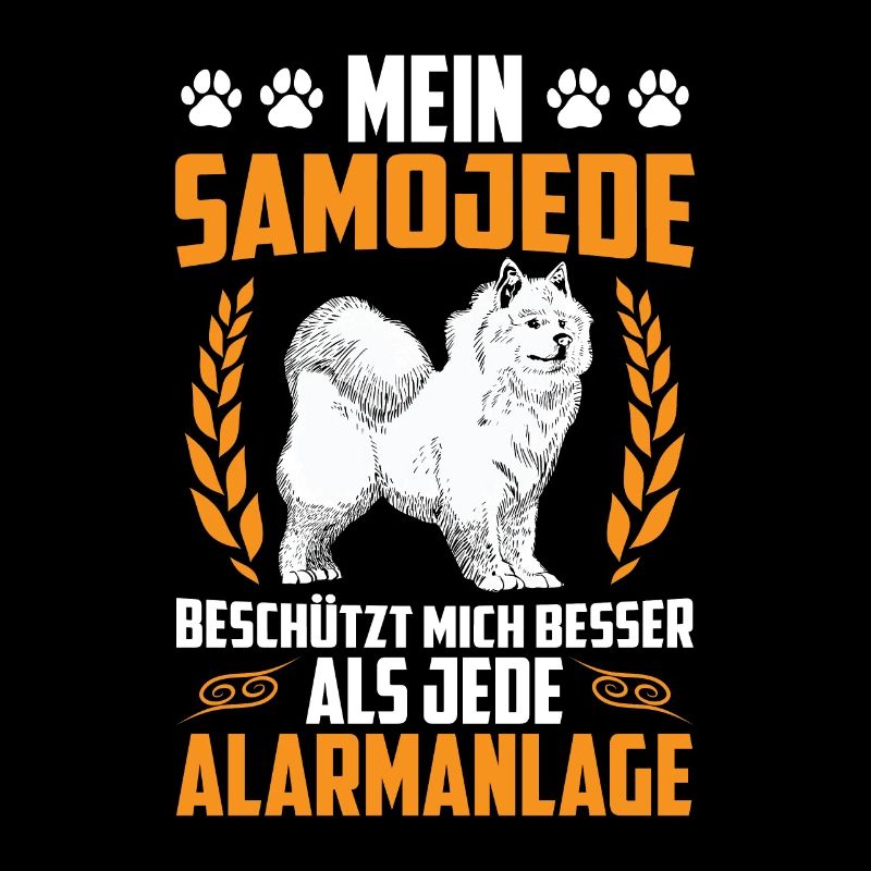 Samoyed protects me sled dog