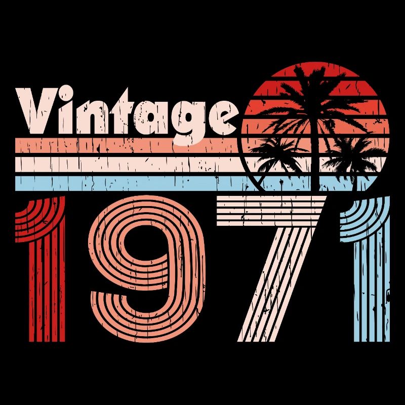 Vintage 1971 Palmen Retro Geburtstag