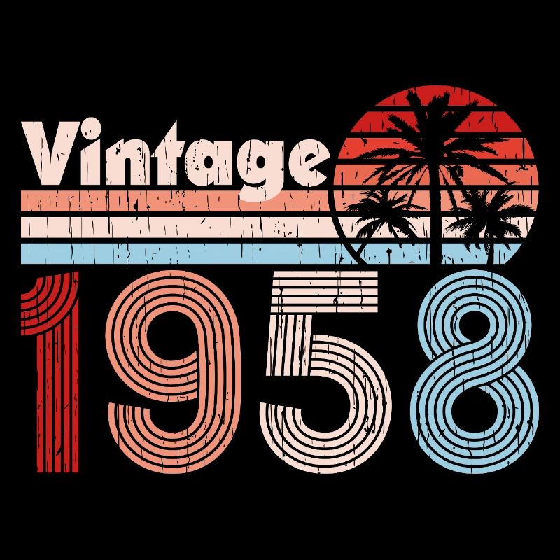 Millésime 1958 Palmiers Rétro Anniversaire