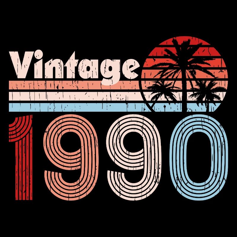 Vintage 1990 Palmen Retro Geburtstag