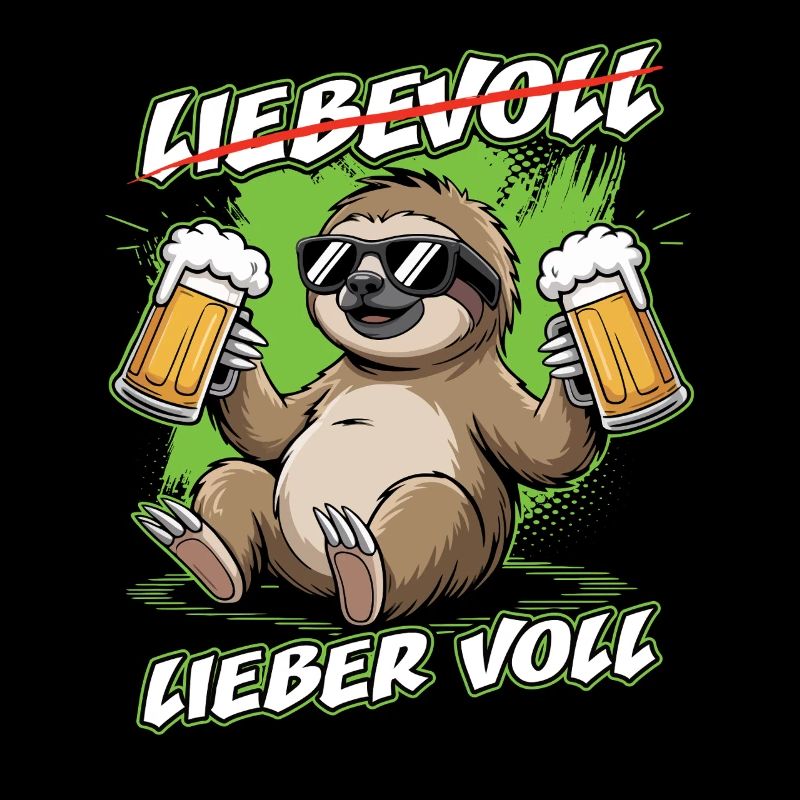 Bier Faultier | Liebevoll lieber voll Sloth