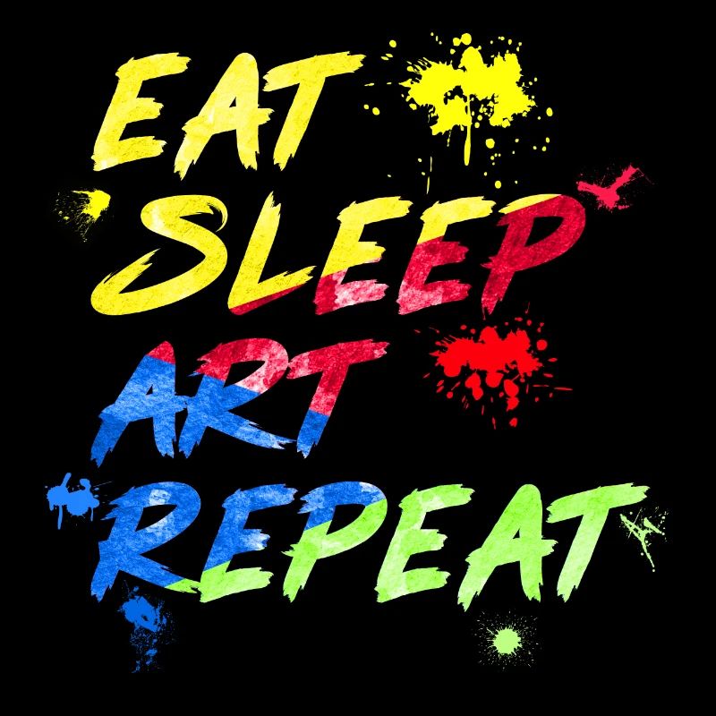 Kunst Wasserfarbe eat sleep art repeat