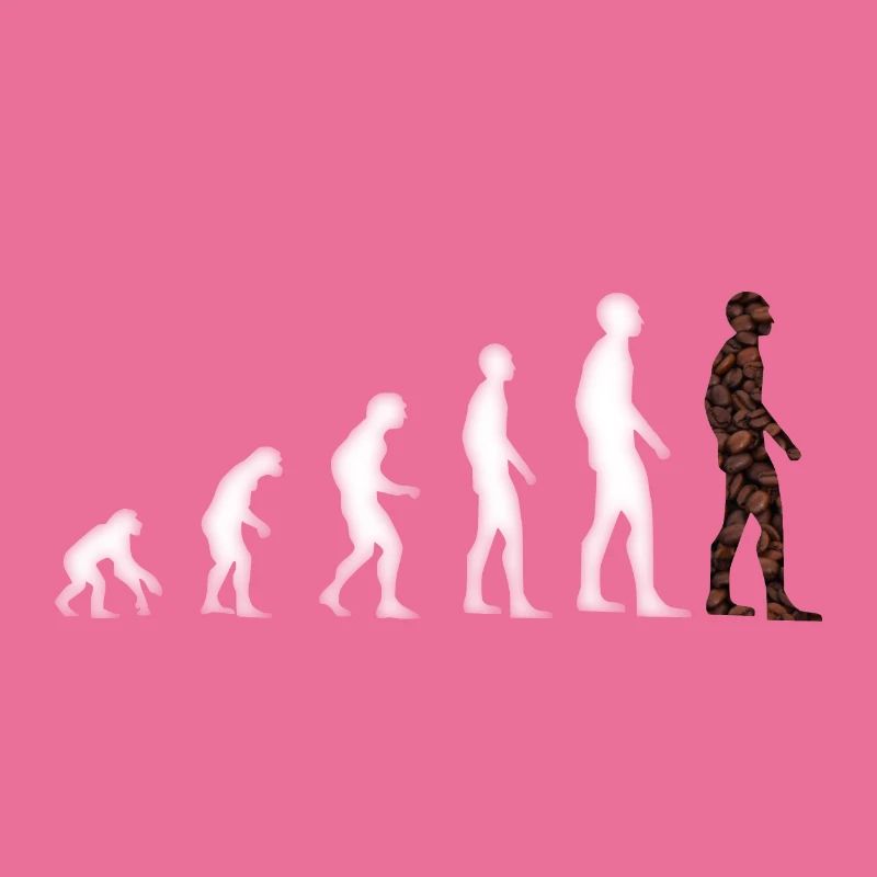 Evolution Mensch Affe Aufrichten Kaffee
