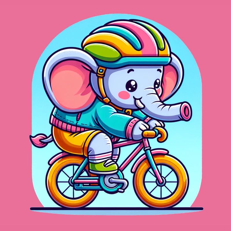 Cute Cyclist Elephant