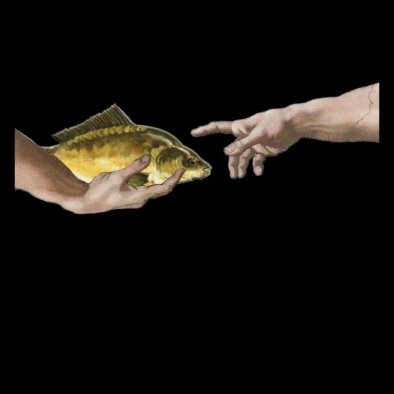 Fresko Michelangelo Karpfen Parodie
